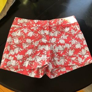 New York & Company Coral Floral Print Shorts